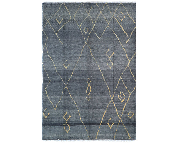 9x12 Moroccan Gray Hand Woven Wool Area Rug